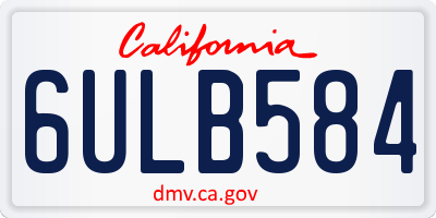 CA license plate 6ULB584