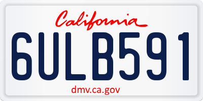 CA license plate 6ULB591