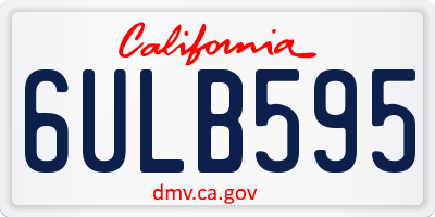 CA license plate 6ULB595