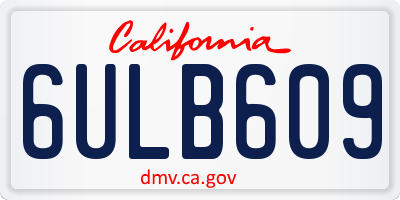CA license plate 6ULB609
