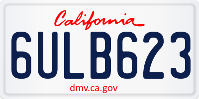 CA license plate 6ULB623