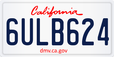 CA license plate 6ULB624