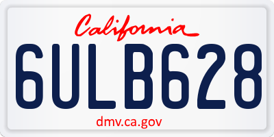 CA license plate 6ULB628