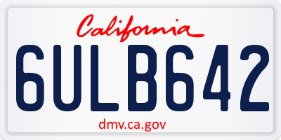 CA license plate 6ULB642