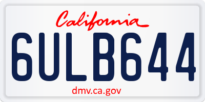 CA license plate 6ULB644