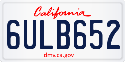 CA license plate 6ULB652