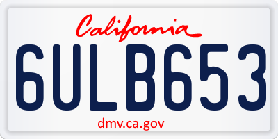 CA license plate 6ULB653