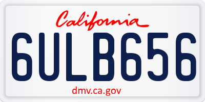 CA license plate 6ULB656