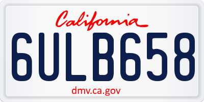 CA license plate 6ULB658