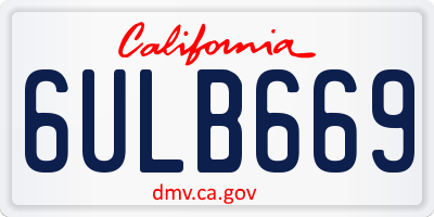 CA license plate 6ULB669