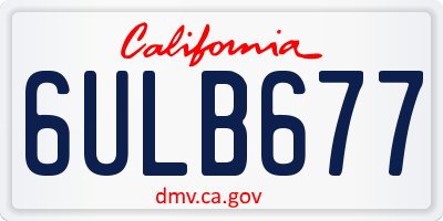CA license plate 6ULB677