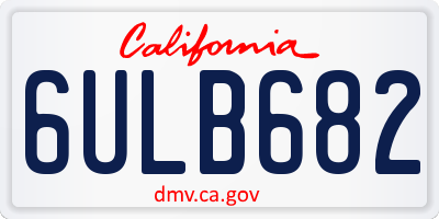 CA license plate 6ULB682