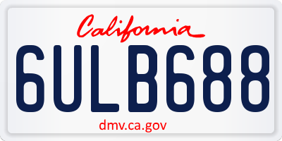 CA license plate 6ULB688