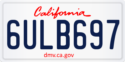 CA license plate 6ULB697