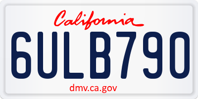 CA license plate 6ULB790