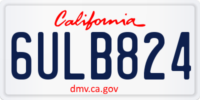 CA license plate 6ULB824