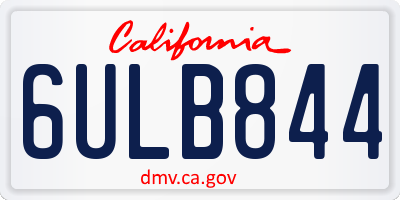 CA license plate 6ULB844