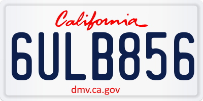 CA license plate 6ULB856