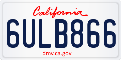 CA license plate 6ULB866