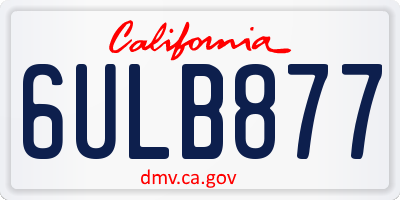 CA license plate 6ULB877
