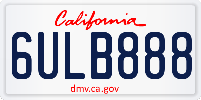 CA license plate 6ULB888