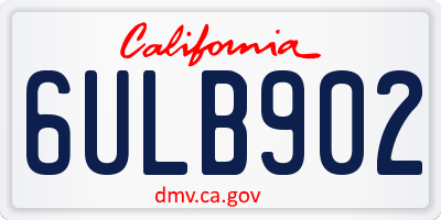 CA license plate 6ULB902