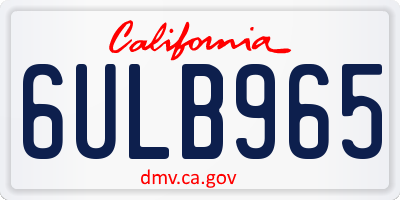 CA license plate 6ULB965