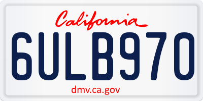 CA license plate 6ULB970