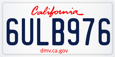 CA license plate 6ULB976