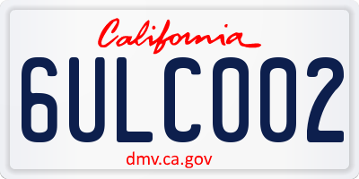 CA license plate 6ULC002