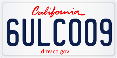 CA license plate 6ULC009