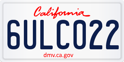 CA license plate 6ULC022