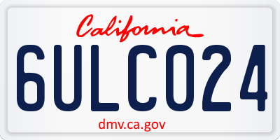 CA license plate 6ULC024