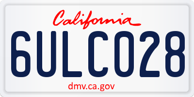 CA license plate 6ULC028