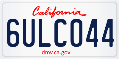 CA license plate 6ULC044