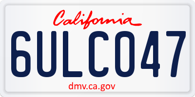 CA license plate 6ULC047
