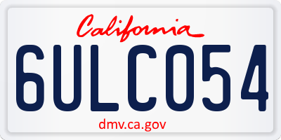 CA license plate 6ULC054