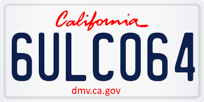 CA license plate 6ULC064