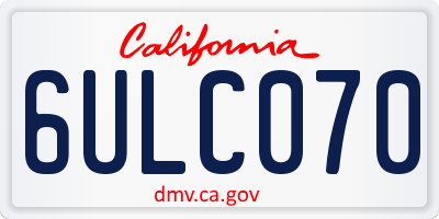 CA license plate 6ULC070