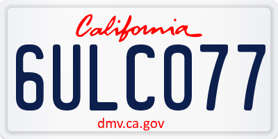 CA license plate 6ULC077