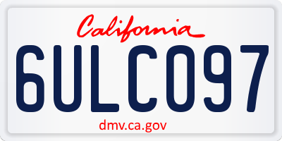 CA license plate 6ULC097