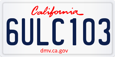 CA license plate 6ULC103