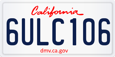 CA license plate 6ULC106