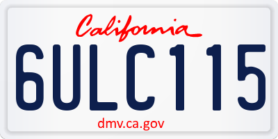 CA license plate 6ULC115