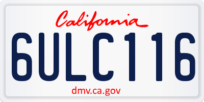 CA license plate 6ULC116