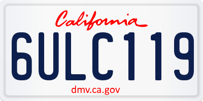 CA license plate 6ULC119
