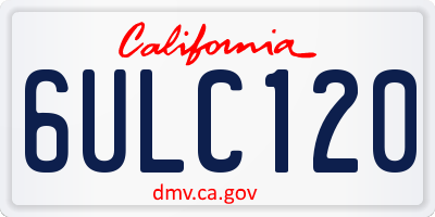 CA license plate 6ULC120