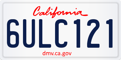 CA license plate 6ULC121