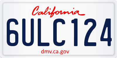 CA license plate 6ULC124