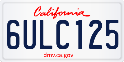 CA license plate 6ULC125